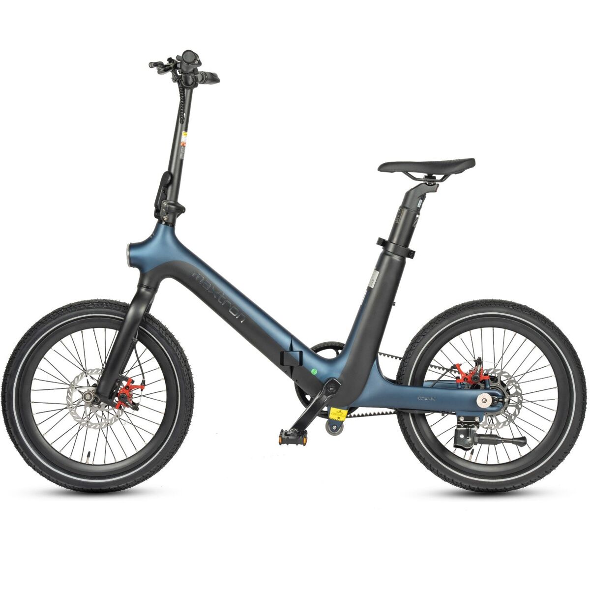 Bicicleta elétrica maxturn smart30 - motor 250w bateria 36v9.6ah pneus de 20” travões a disco mecânicos - preto azul