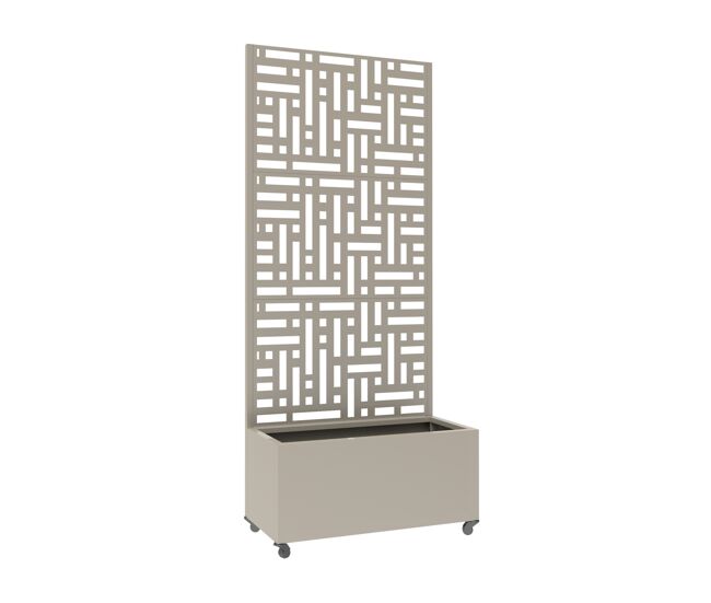 Divisória bernalda com floreira aço 190 x 82 x 38 cm bege alho casa.pro