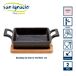 Bandeja pequena quadrada de ferro com faixa de bambu Bandeja pequena quadrada de ferro com faixa de bambu Preto