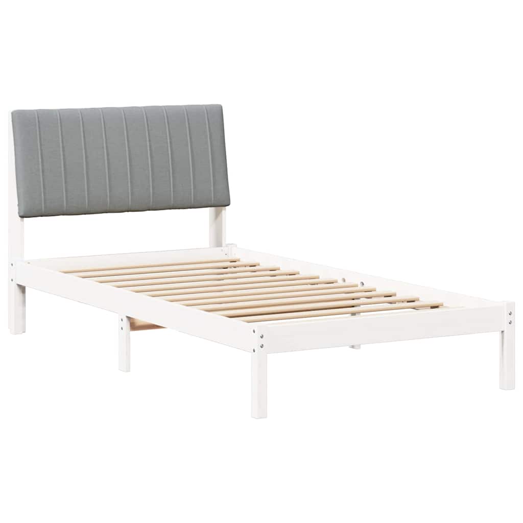 Estrutura de cama de solteiro para adultos com cabeceira - branco 100 x 200 cm