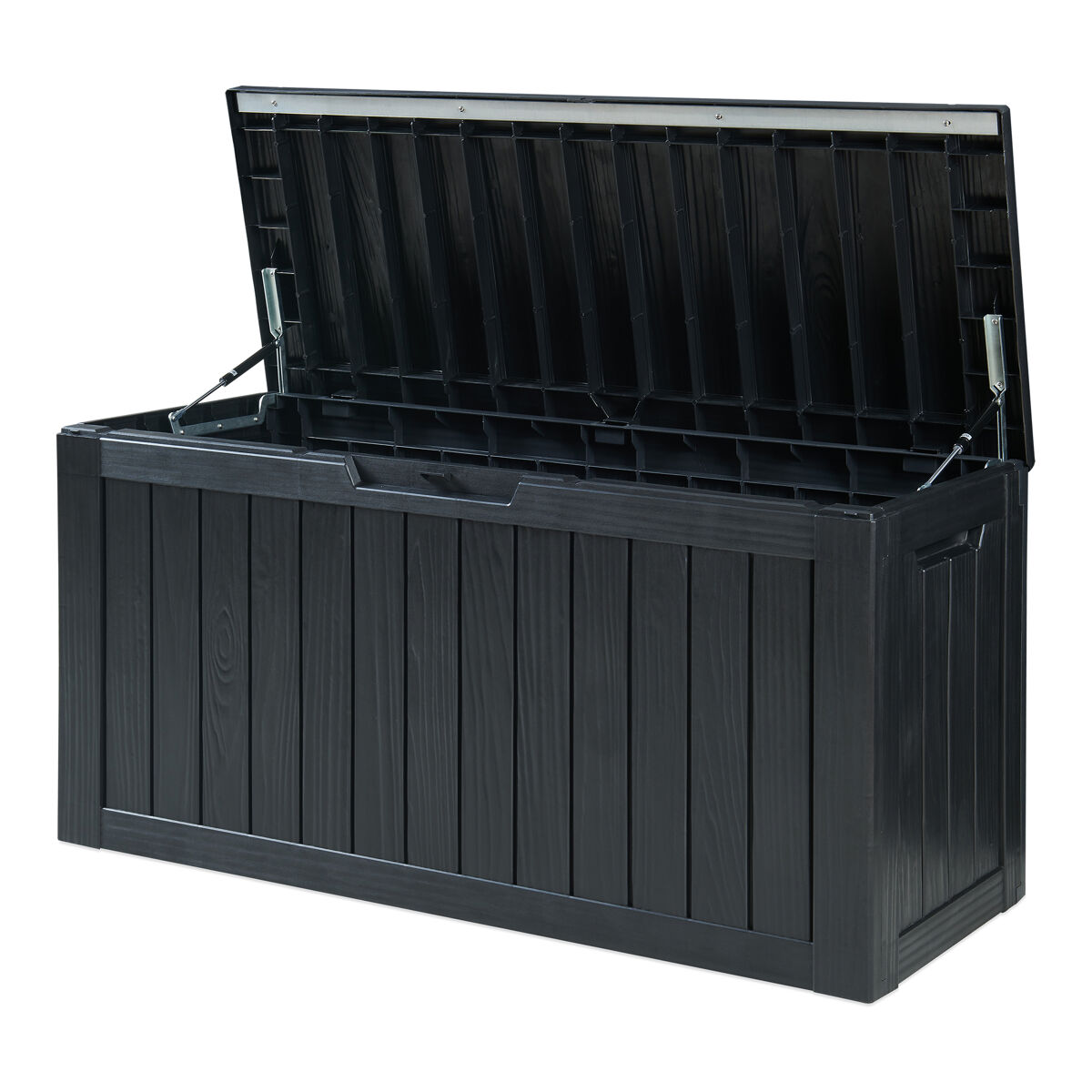 Caixa de arrumação vades 300 l plástico 117x47x59 cm preto [casa.pro]