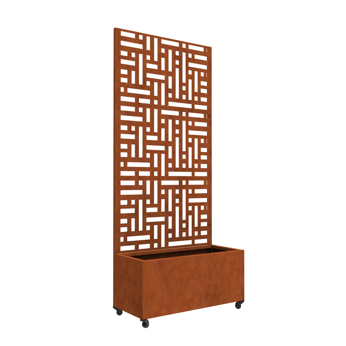 Divisória bernalda com floreira acier 190 x 82 x 38 cm castanho ferrugem casa.pro