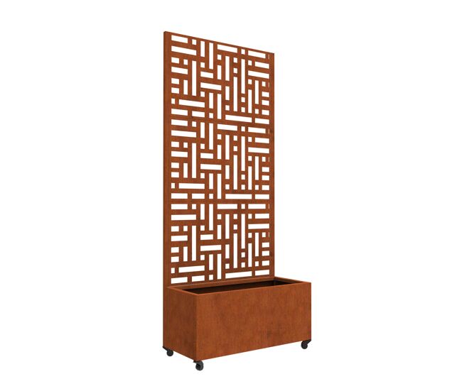 Divisória bernalda com floreira acier 190 x 82 x 38 cm castanho ferrugem casa.pro