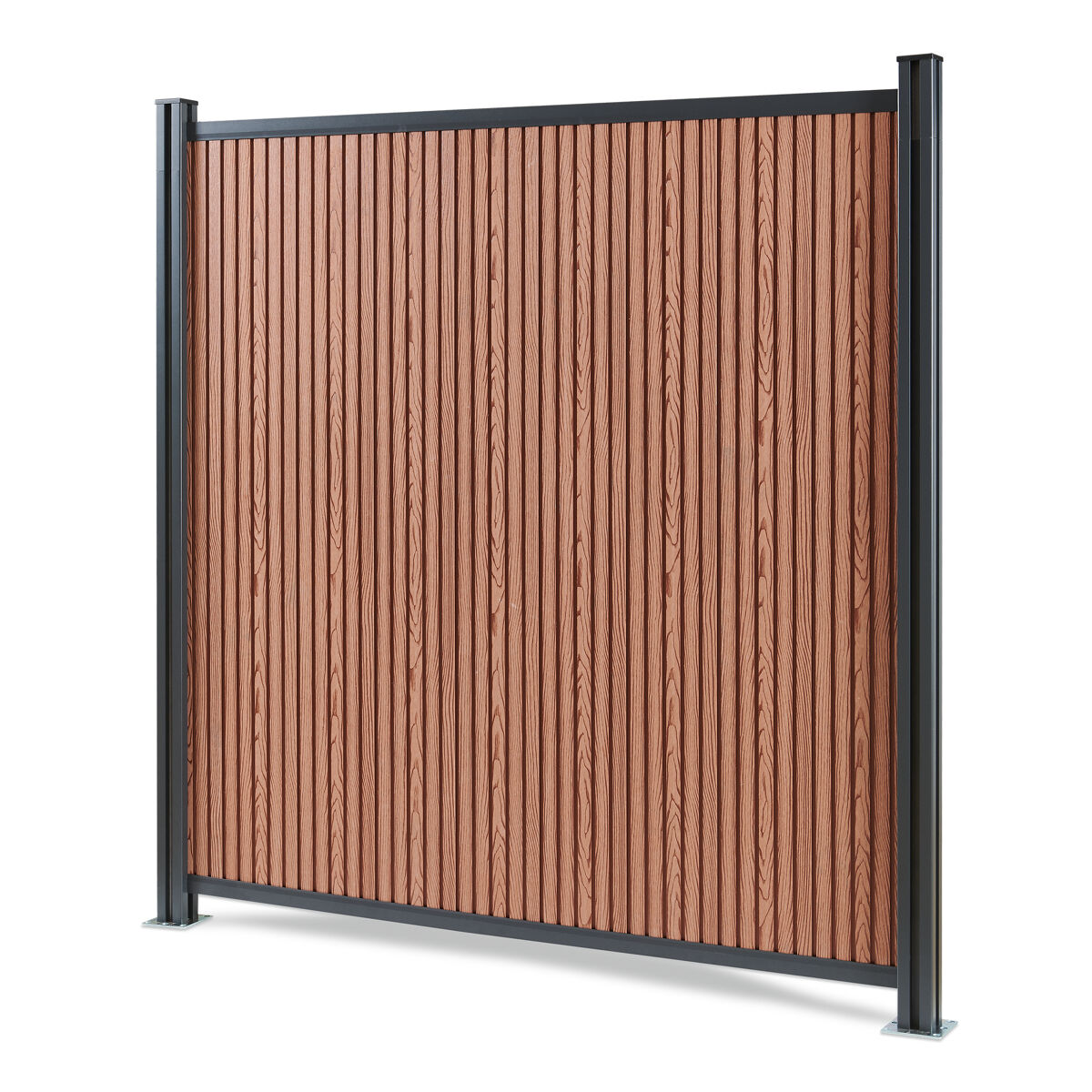 Módulo de extensão de vedação de jardim grassano com 2 postes 185x180 cm wpc castanho [neu.holz]
