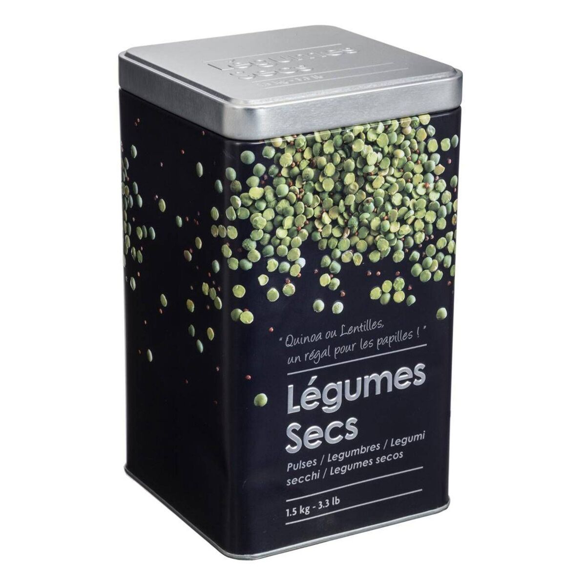 Recipiente para legumes well home em metal relevo - edição preta