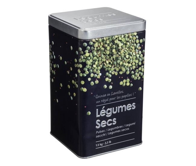 Recipiente para legumes well home em metal relevo - edição preta