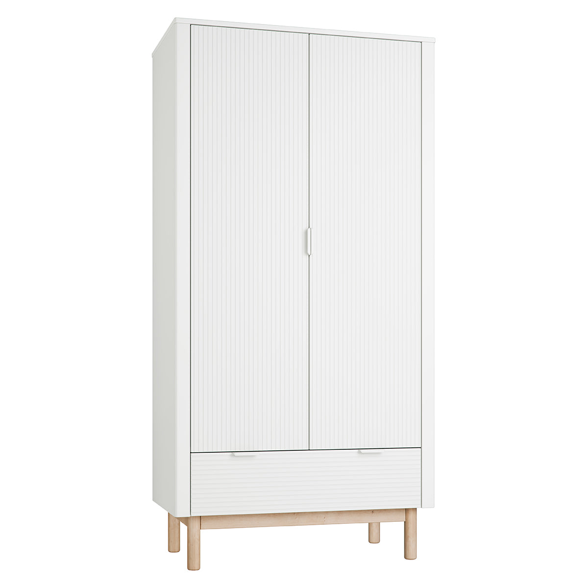 Roupeiro 2 portas 1 gaveta pinio miloo blanc