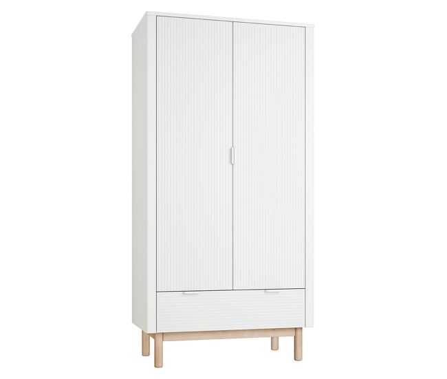 Roupeiro 2 portas 1 gaveta pinio miloo blanc