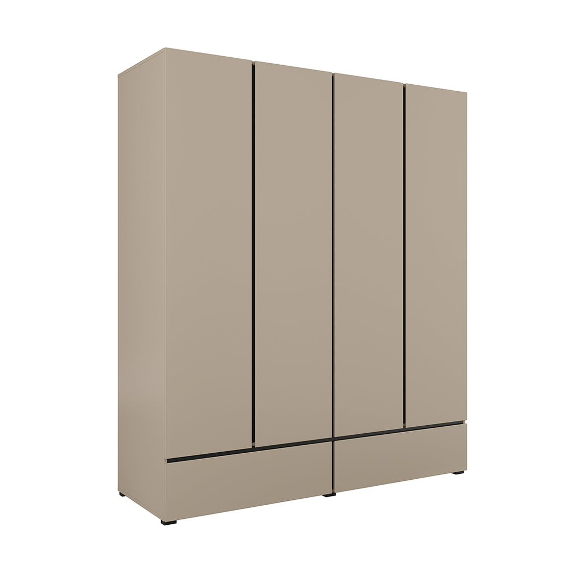 Armário 4 portas 2 gavetas lilia taupe