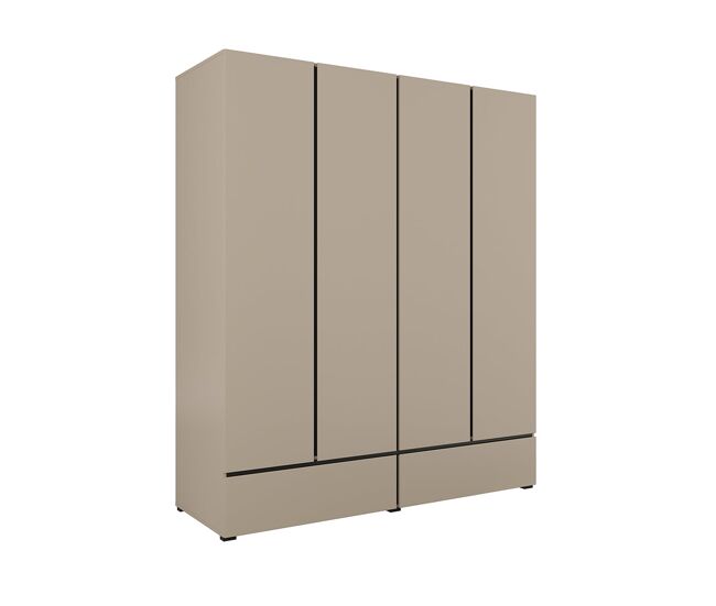 Armário 4 portas 2 gavetas lilia taupe
