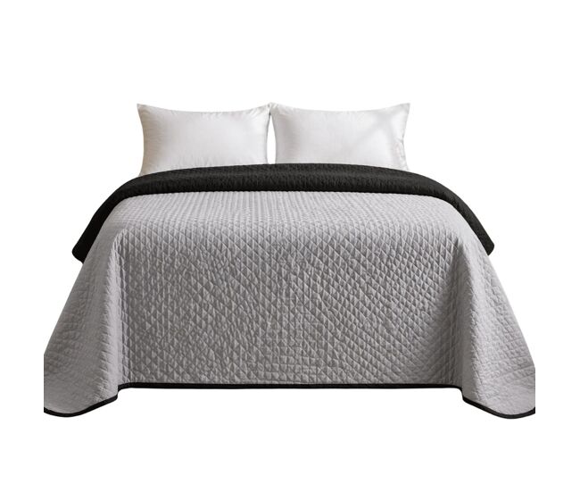 Colcha reversível bicolor cinza/preto cama 105cm donegal collections
