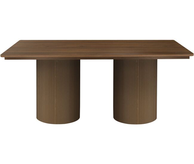 Mesa de jantar oval de madeira "zénith" - 180 cm - assentos 8 - castanho