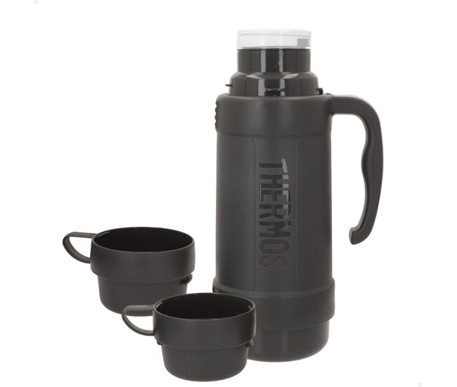 Thermos garrafa térmica isolada de parede dupla cinzenta 1l