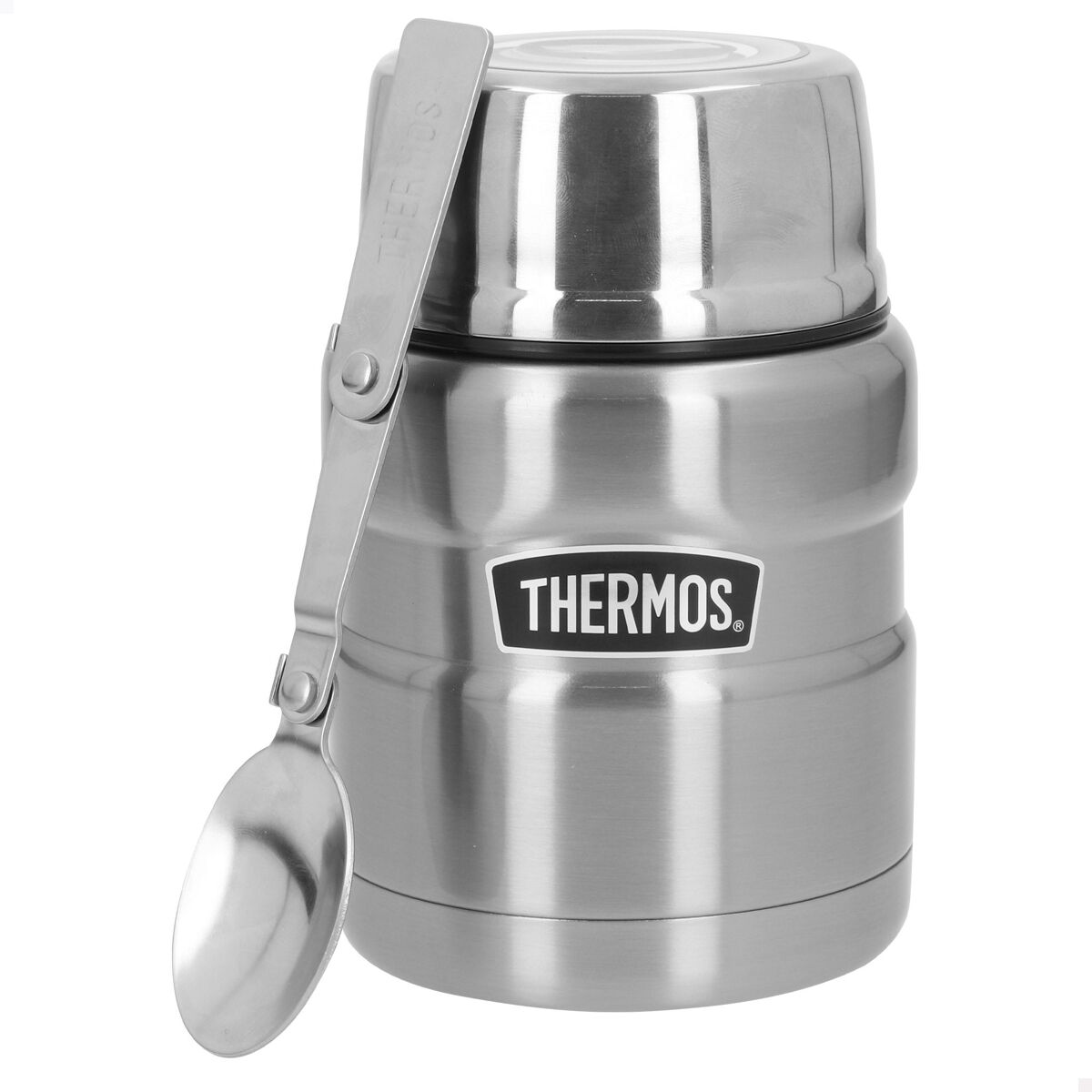 Thermos térmo para comida 470 ml em acier inox prata com colher dobrável