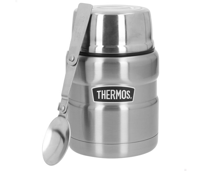 Thermos térmo para comida 470 ml em acier inox prata com colher dobrável
