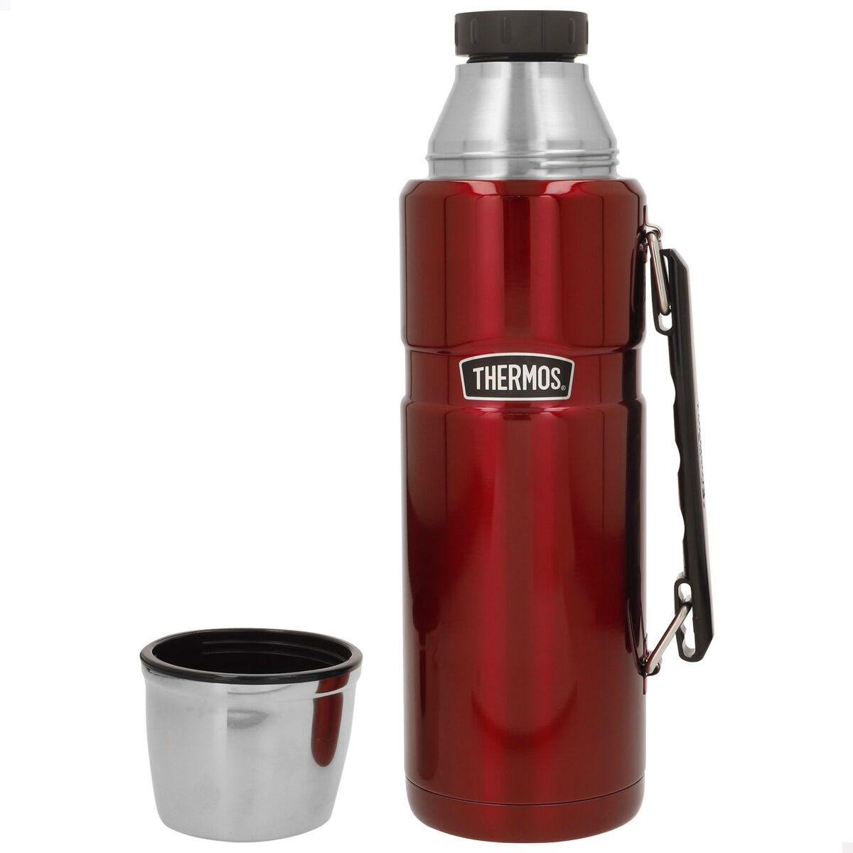 Thermos garrafa térmica de acier inox 1,2l rouge com pega