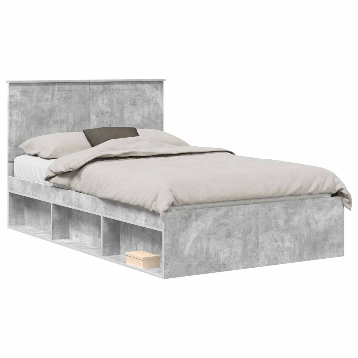 Estrutura de cama de casal moderno com cabeceira concreto 120 x 200 cm