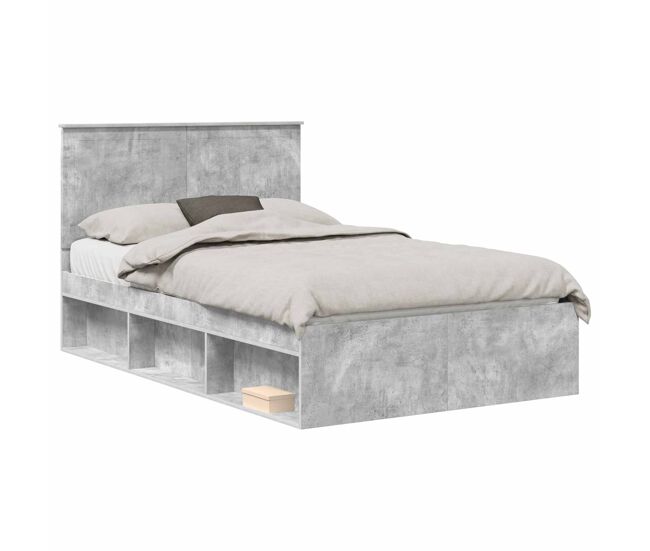 Estrutura de cama de casal moderno com cabeceira concreto 120 x 200 cm