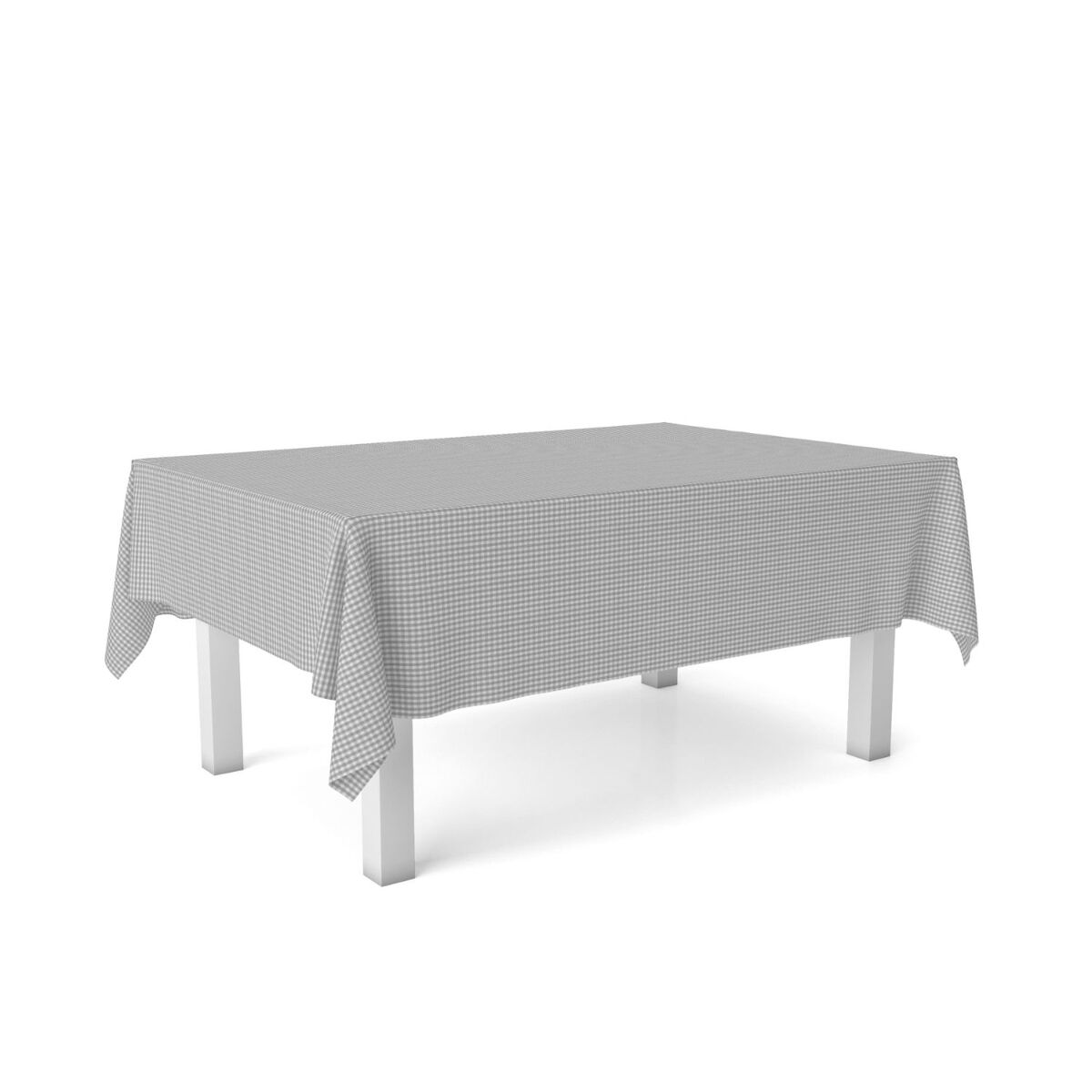 Toalha de mesa vichy pequena cinza claro teflon pronta 240x140cm donegal collections