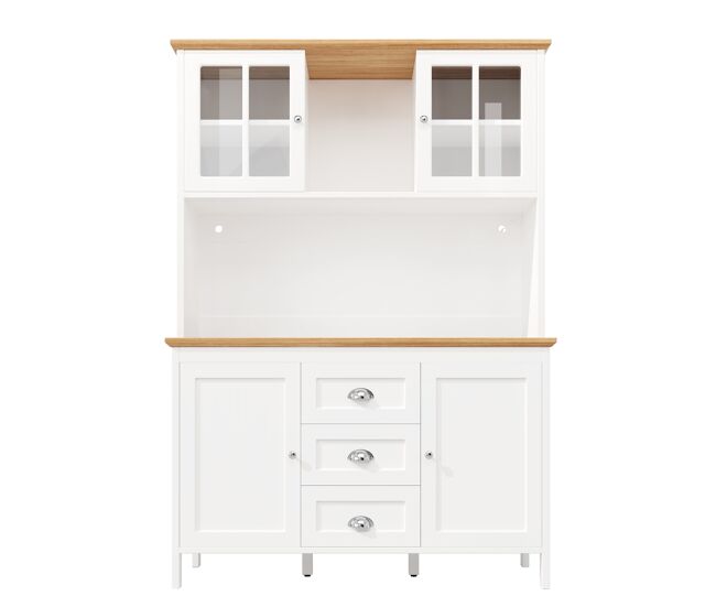 Armário alto 120x40x179 cm - 4 portas, 3 gavetas, led - blanc