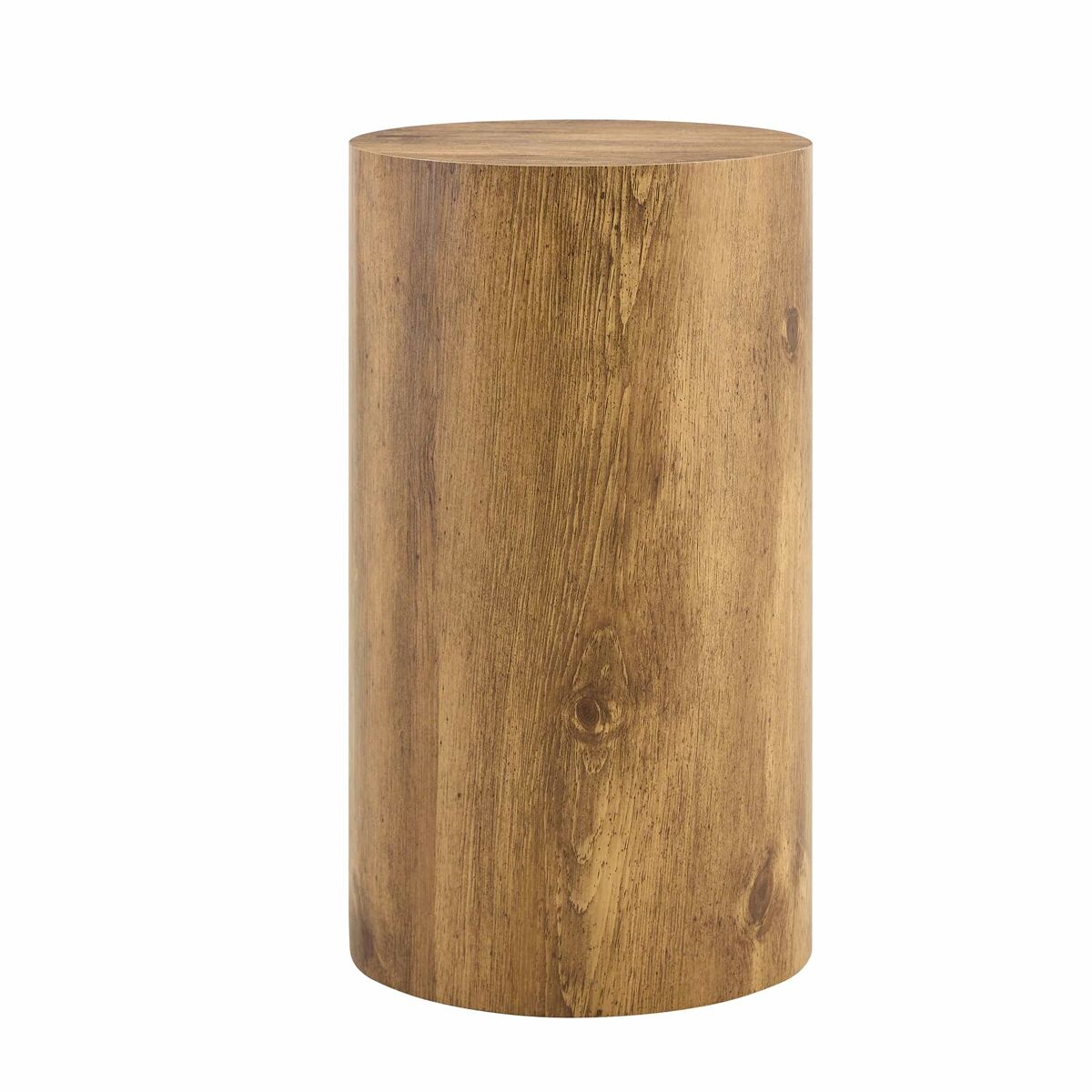 Mesa de centro redonda 30 cm - mdf com acabamento em madeira - design moderno e minimalista