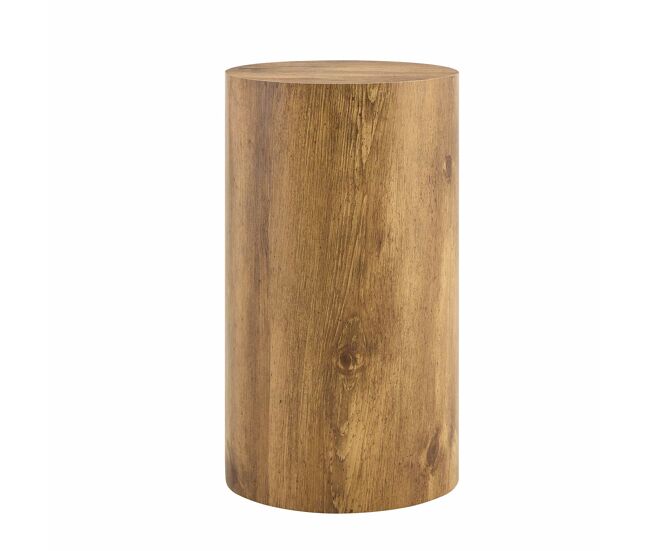 Mesa de centro redonda 30 cm - mdf com acabamento em madeira - design moderno e minimalista