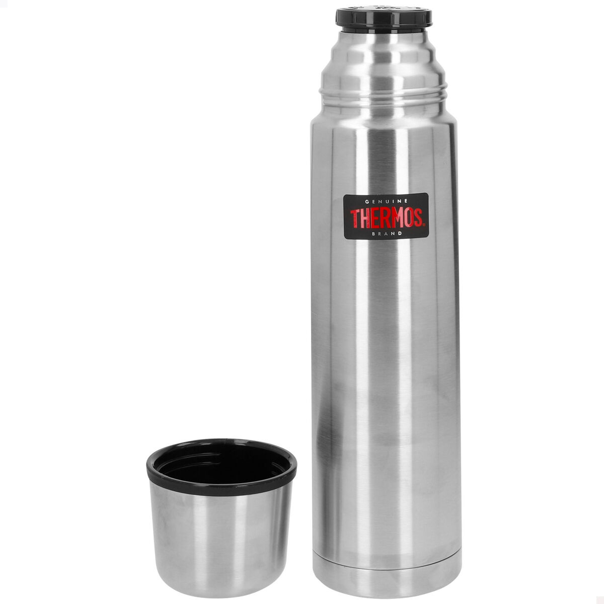 Thermos garrafa térmica de acier inox de 1 litro prateada
