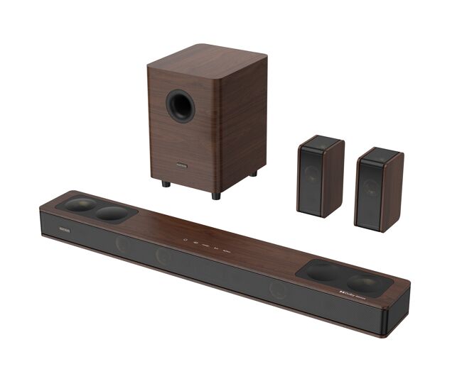 Soundbar para tv | hiwill-audio a534 800w 5.3.4 dolby atmos - marrom escuro