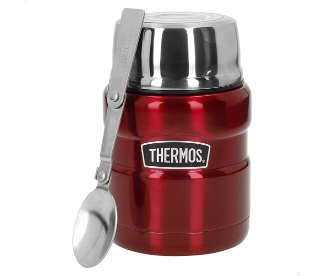 Thermos térmo para comida 470 ml em acier inox rouge com colher dobrável