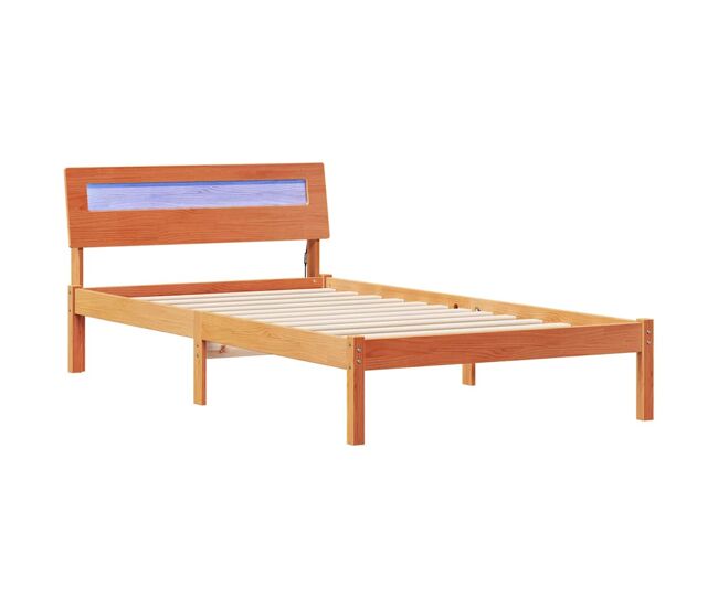 Estrutura de cama de solteiro moderno com cabeceira - marrom cera 90 x 190 cm