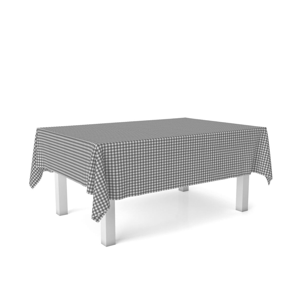 Toalha de mesa vichy cinza oscuro teflon pronta 200x140cm donegal collections