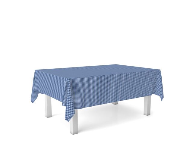 Toalha de mesa vichy pequena azul royal teflon pronta 240x140cm donegal collections