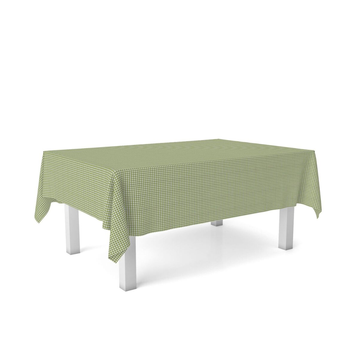 Toalha de mesa vichy pequena verde pistacho teflon pronta 140x140cm donegal collections