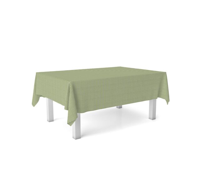 Toalha de mesa vichy pequena verde pistacho teflon pronta 140x140cm donegal collections