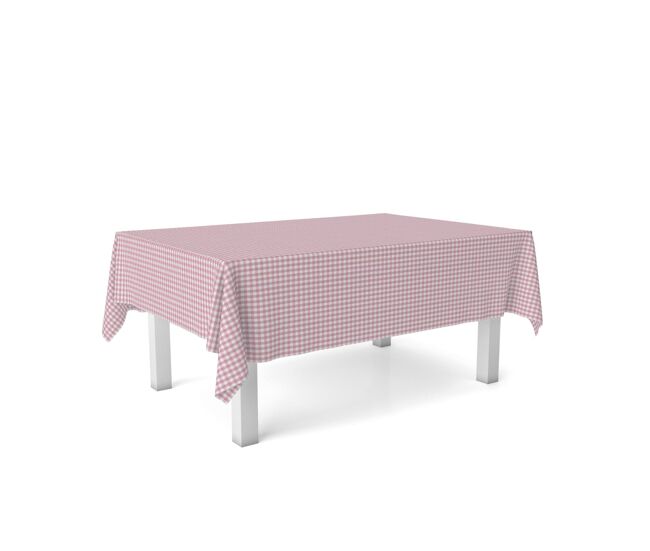 Toalha de mesa vichy rosa teflon pronta 100x140cm donegal collections