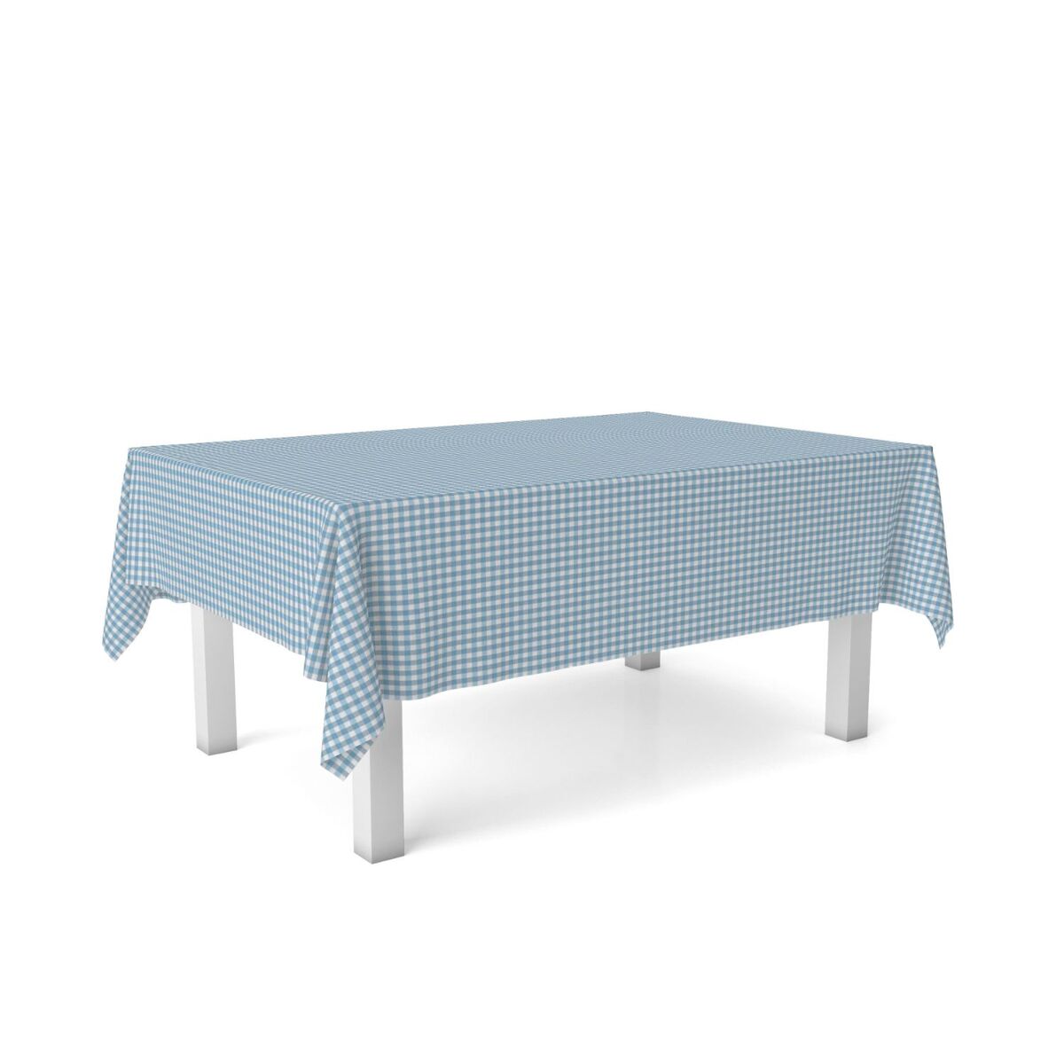Toalha de mesa vichy azul teflon pronta 240x140cm donegal collections
