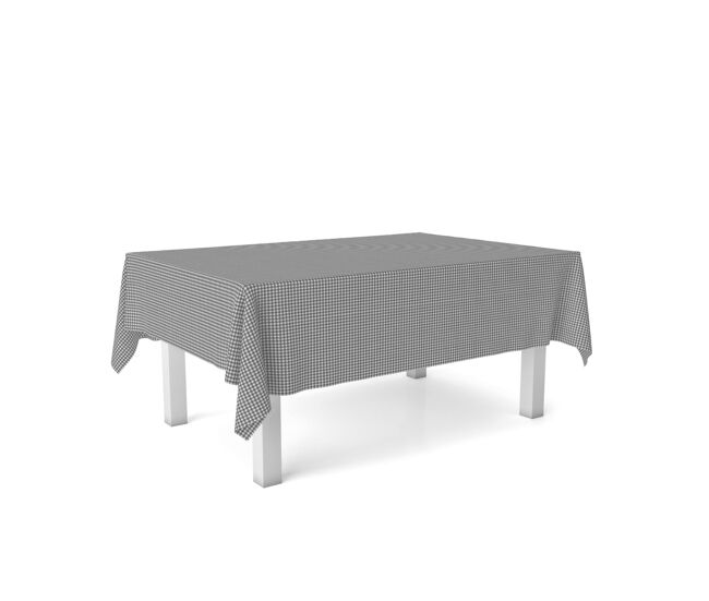 Toalha de mesa vichy pequena cinza oscuro teflon pronta 250x140cm donegal collections