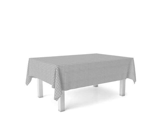 Toalha de mesa vichy cinza claro teflon pronta 100x140cm donegal collections