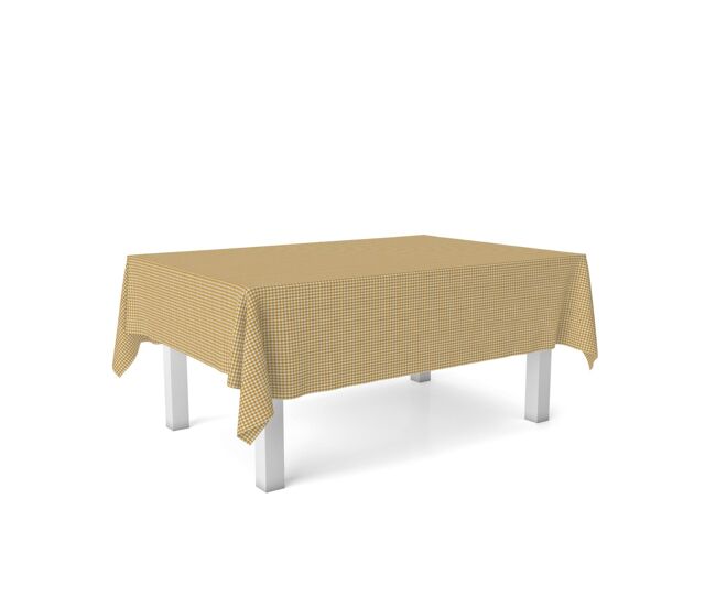 Toalha de mesa vichy pequena oro teflon pronta 180x140cm donegal collections