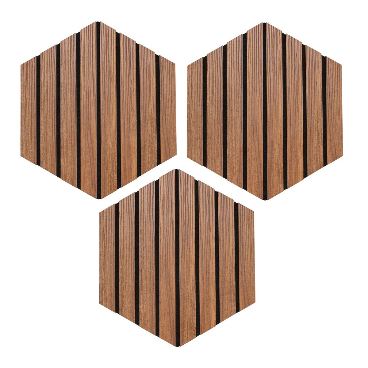 Conjunto de 3 painéis decorativos hexagonais 'colva' da well home