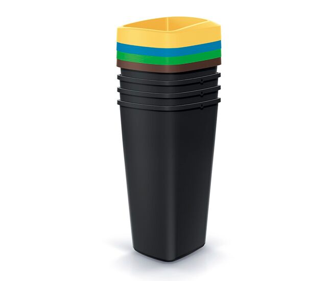 Conjunto keden com 4 recipientes para reciclagem, 25l cada.