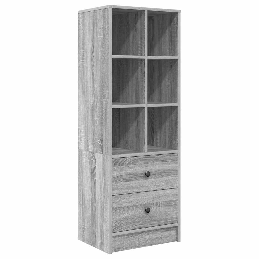 Aparador - bufete - móvel de apoio com gaveta cinza sonoma 45,5 x 34 x 127 cm pt377