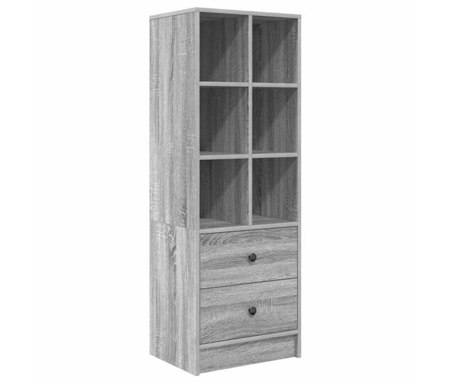 Aparador - bufete - móvel de apoio com gaveta cinza sonoma 45,5 x 34 x 127 cm pt377