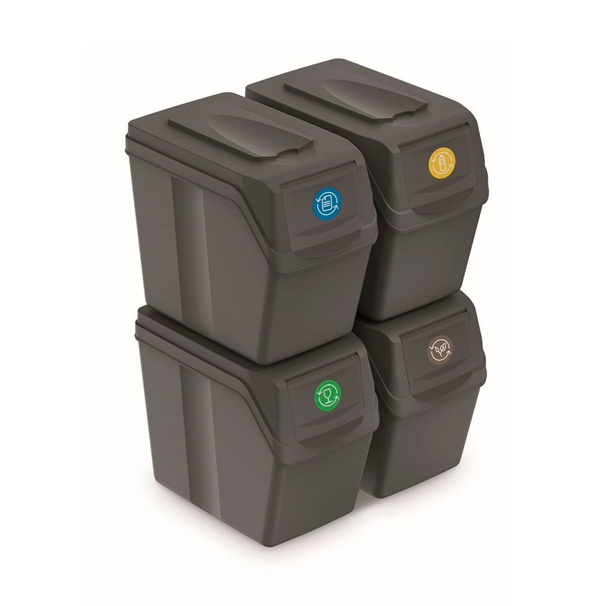 Conjunto de 4 contentores de reciclagem KEDEN SORTIBOX