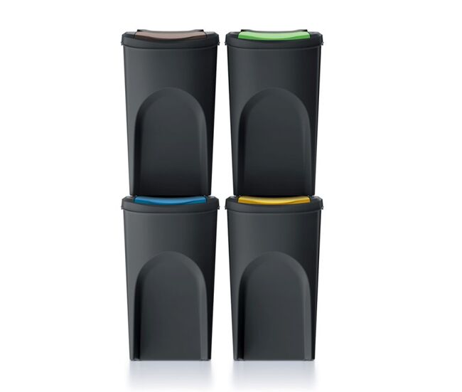 Conjunto de 4 latas de lixo keden sortibox 100%