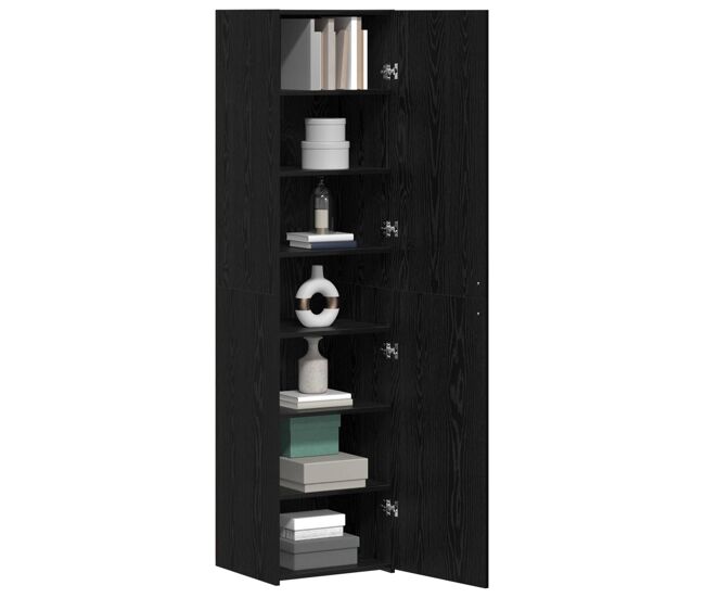 Aparador - bufete - móvel de apoio 2 pcs carvalho preto 45 x 42,5 x 185 cm pt252