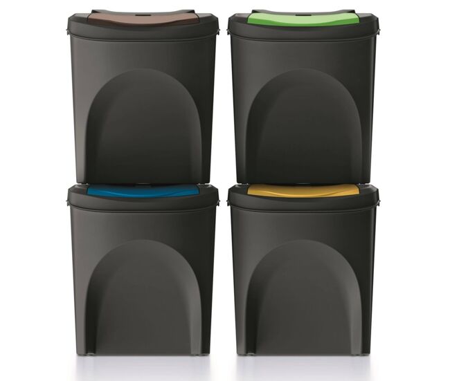 Conjunto de 4 latas de lixo keden sortibox