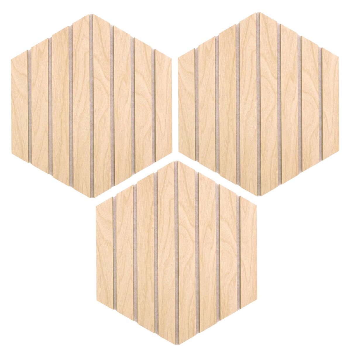 Conjunto de 3 painéis decorativos hexagonais 'colva' da well home