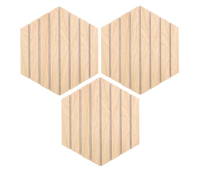 Conjunto de 3 painéis decorativos hexagonais 'colva' da well home
