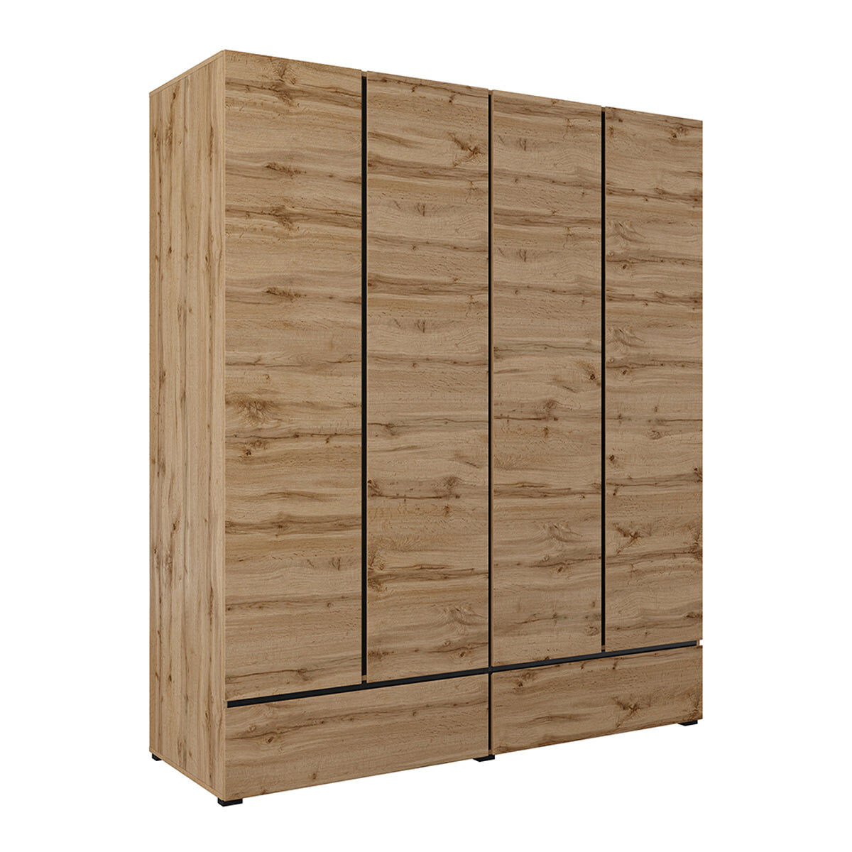 Roupeiro de 4 portas e 2 gavetas lilia wood